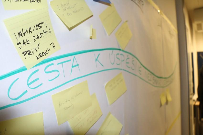 Na letošním NGO Marketu jsme nechali vytvořit Cestu k úspěšné neziskovce i vás. Díky, že jste se s námi podělili o bariéry a výzvy! Foto: Nadace Neziskovky.cz
