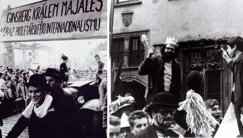 Studentské majálesy bývaly často spojeny s revoltou - roku 1968 byl králem pražského Majálesu zvolen beatnik Allen Ginsberg. Foto: iReport, Svrap