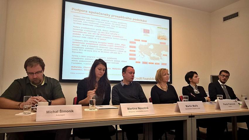 Prezentace grantového programu „Lepší byznys“ na podporu sociálních podniků, které podpořila nadace UniCredit. Foto: UniCredit Bank