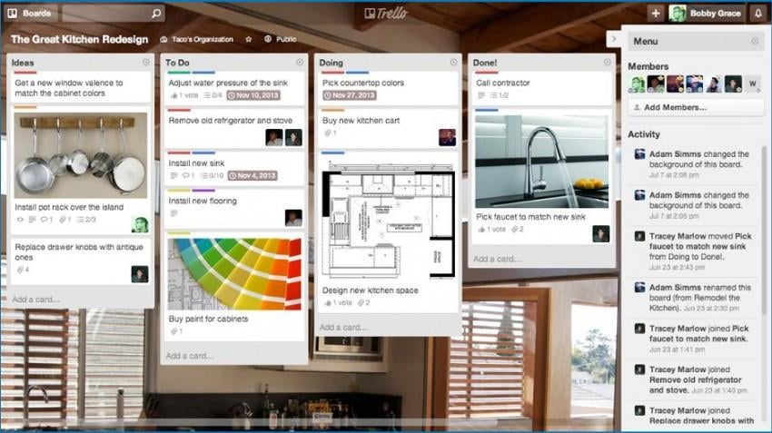 Trello funguje i jako přehledná online nástěnka, se kterou je radost pracovat. Foto: Trello